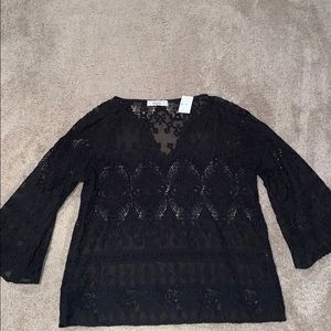 Glam black lace blouse
